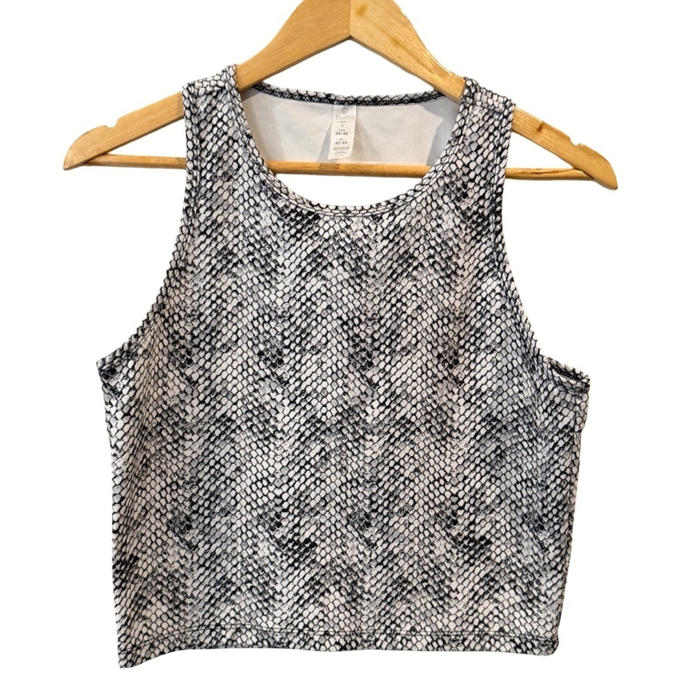Balance Collection Black and White snakeprint Cropped Tank Womens Large